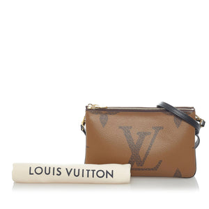 Louis Vuitton Monogram Giant Reverse Double Zip Pochette