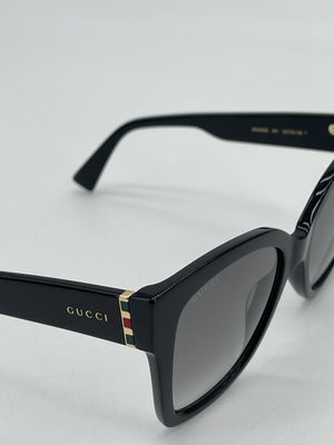 PRELOVED Gucci Black Square Sunglasses with Web Plack ZJ5178E23N 082624 P