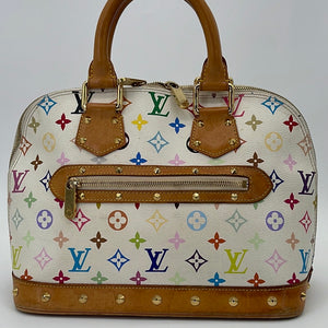Louis Vuitton - Authenticated Alma Handbag - Silk Grey For Woman, Very Good Condition