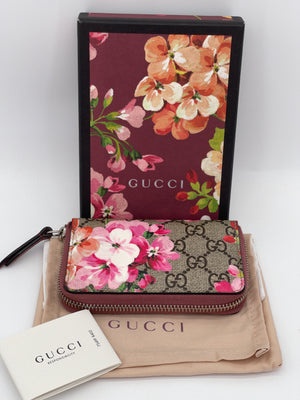 Preloved Gucci Blooms Print GG Coated Canvas Zippy Coin Purse. 4Y262RH 080724 H