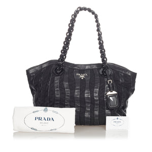 Prada Logo Clear Tote Bag in Black