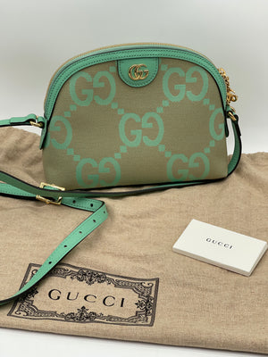 Preloved Gucci Beige/Mint Green GG Canvas Small Ophidia Dome Shoulder bag. 92MX4X7 120224 P