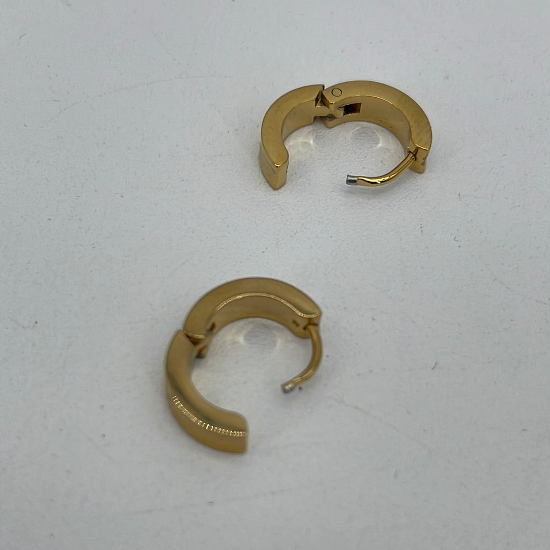 NEW Stainless Steel 18K Gold Plated Gold Circle Earrings 041924