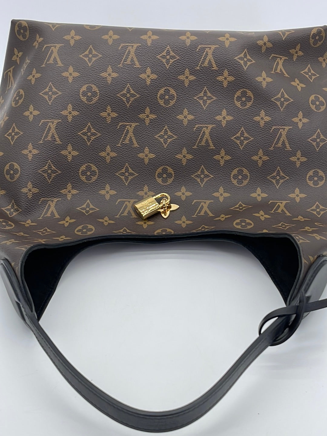 Preloved Louis Vuitton Monogram Canvas Flower Hobo Black Leather Shoul –  KimmieBBags LLC