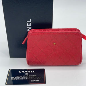 PRELOVED Vintage CHANEL Red Caviar Coin Case bdffb8a7 040224 H