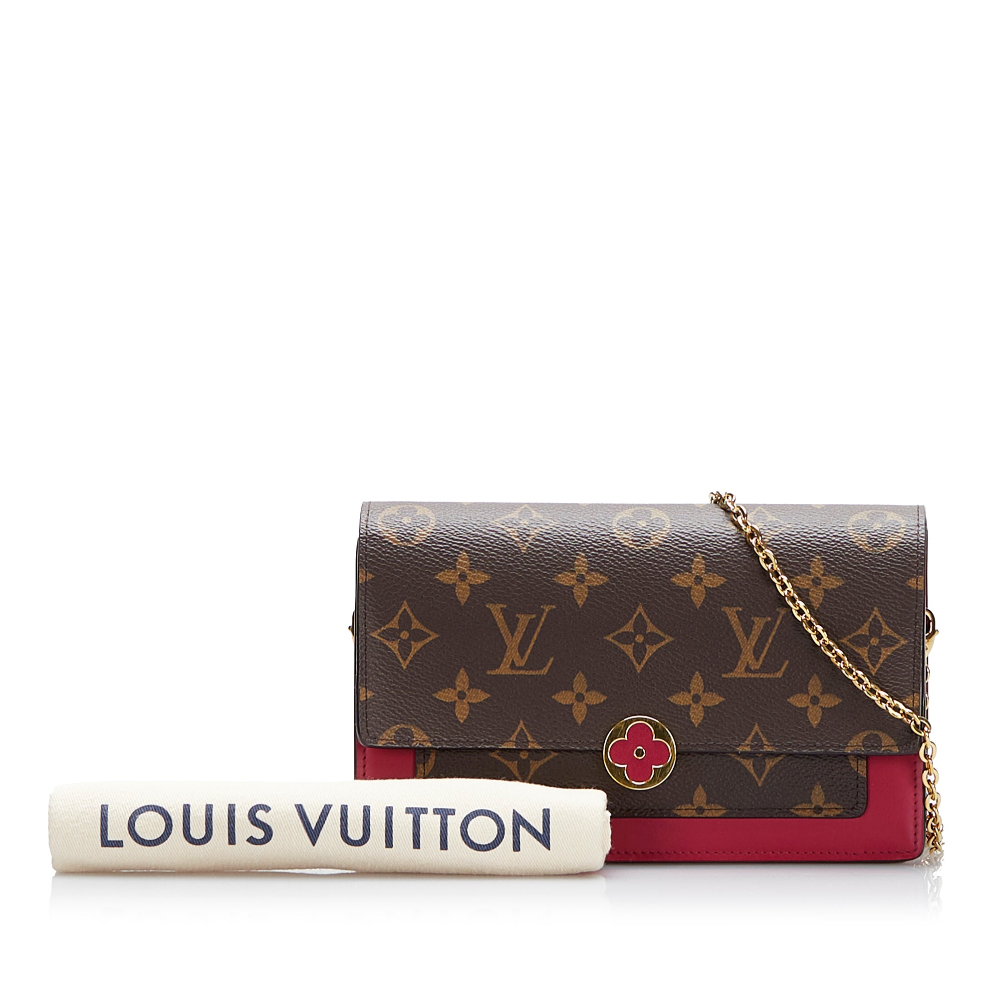 Louis Vuitton Pink Monogram Vernis Cherrywood Chain Wallet