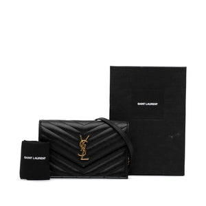 Saint Laurent Monogram Envelope Bag - Black