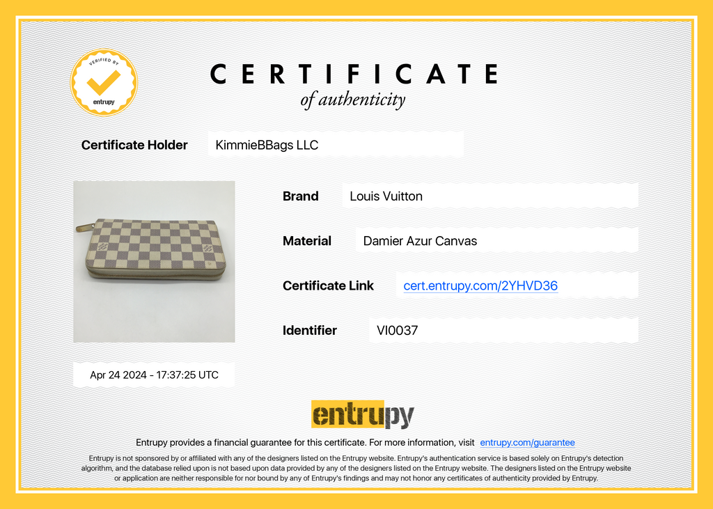 PRELOVED Louis Vuitton Damier Azur Zippy Organizer Wallet 2YHVD36 042424 H