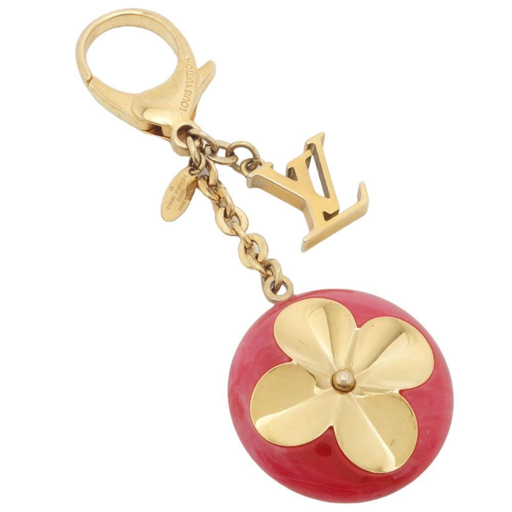 Preloved Louis Vuitton Acetate Hollow Flower Fuchsia Bag Charm OB0253 051724 G