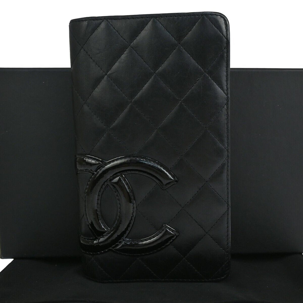 Preloved Chanel Chanel Black Quilted Leather Cambon Ligne Bifold Wallet HYJX7MV 051724 G