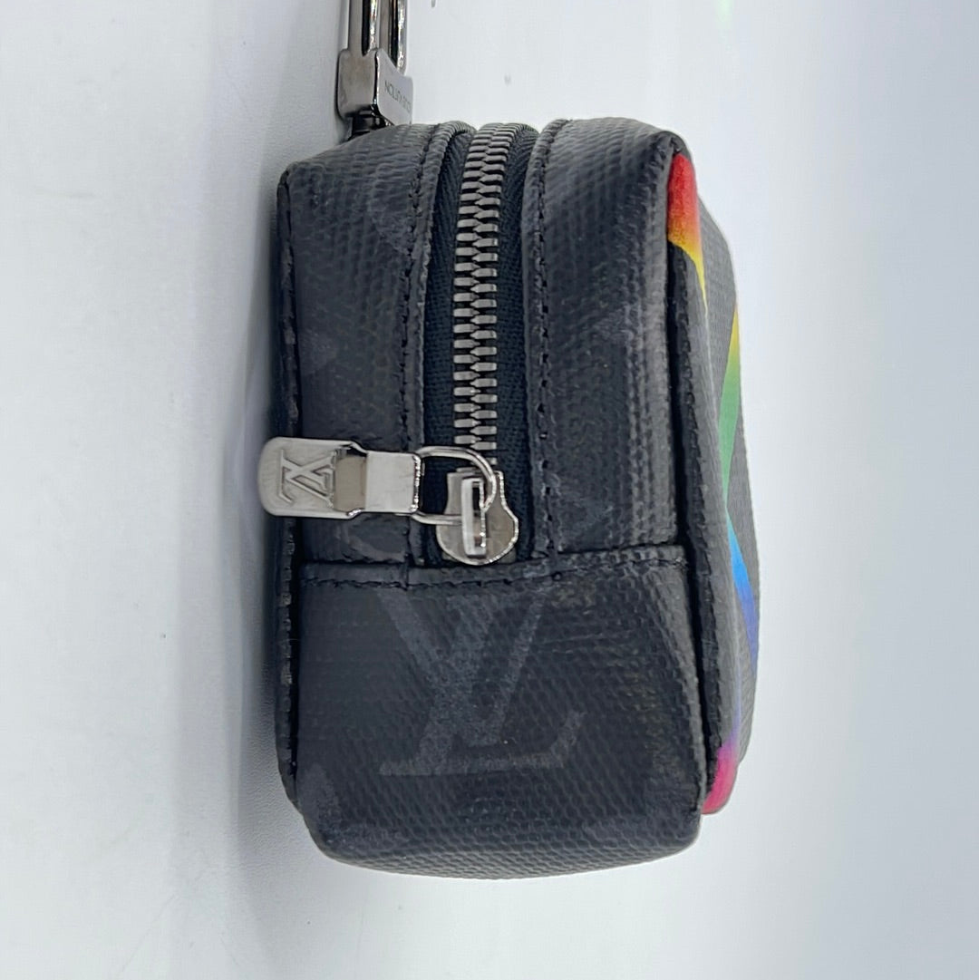 Louis Vuitton Box Pouch Bag Charm Monogram Eclipse Rainbow for Men