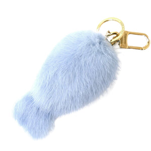 Preloved Louis Vuitton Blue Fur Porte clés Bag Charm/ Key Holder CX1201 073124 G