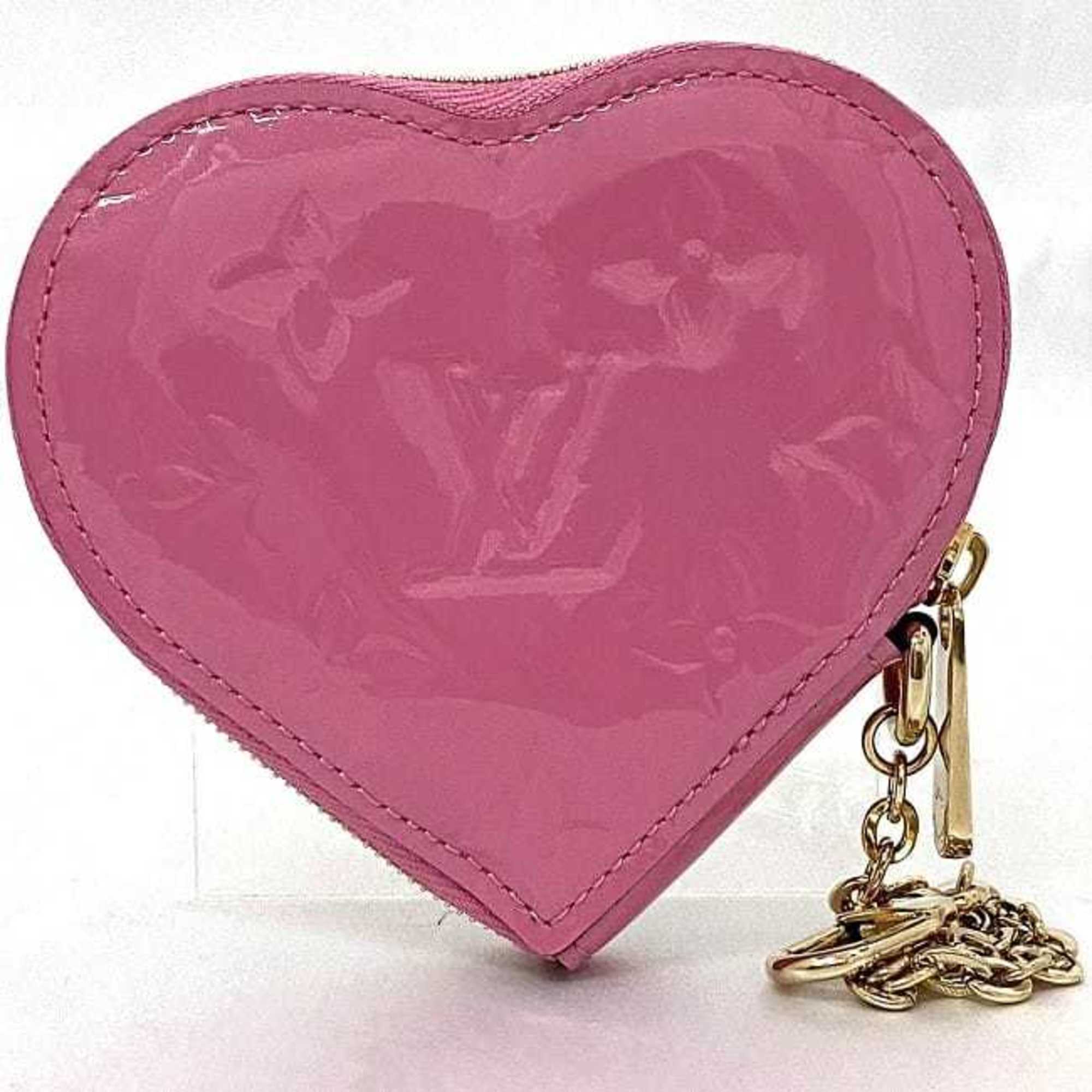 Preloved Louis Vuitton Pink Vernis Porte Monnaie Coeur Flower Coin case KCG72MQ 071724 G