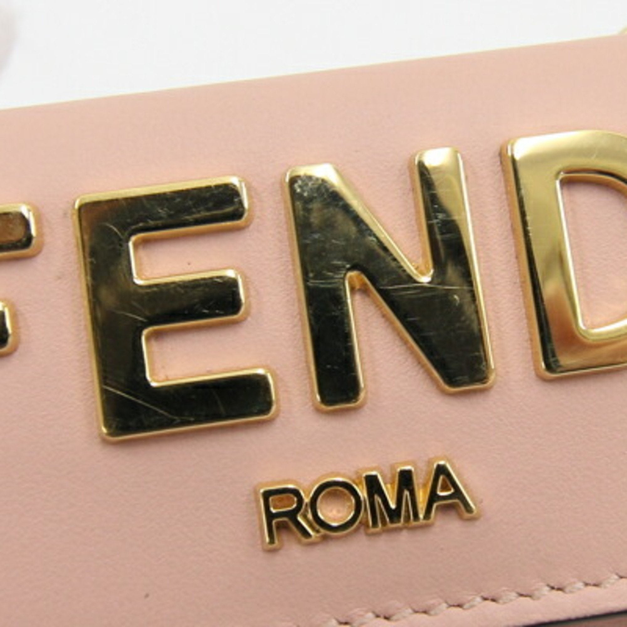 Preloved Fendi Roma Pink Leather Trifold Wallet on Chain 2G3RT8W 092724 P