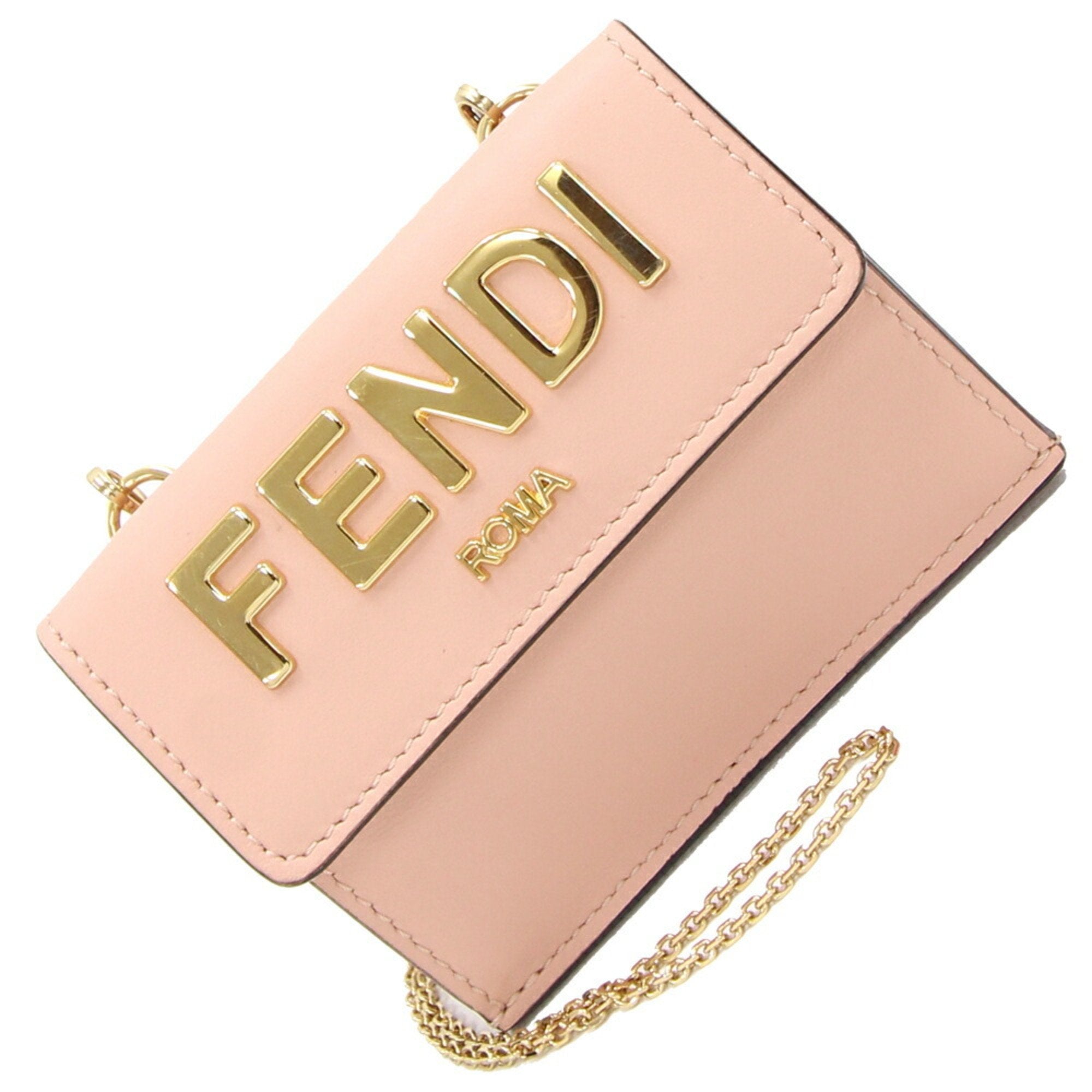 Preloved Fendi Roma Pink Leather Trifold Wallet on Chain 2G3RT8W 092724 P