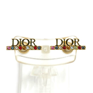 Preloved Dior Gold Diorevolution Rhinestone Stud Earrings 1067792 073024 G