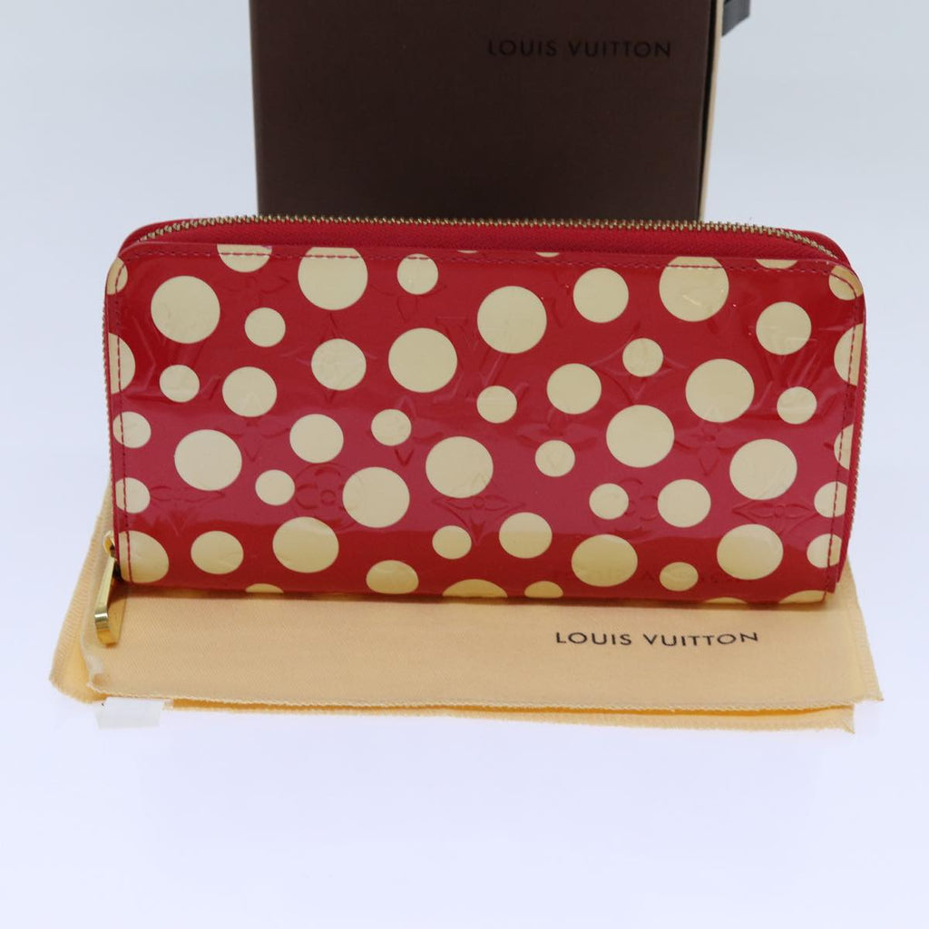 Preloved Louis Vuitton Kusama Red and Cream Vernis Infinity Dots Zippy Wallet 8W3DWBH 070224 G