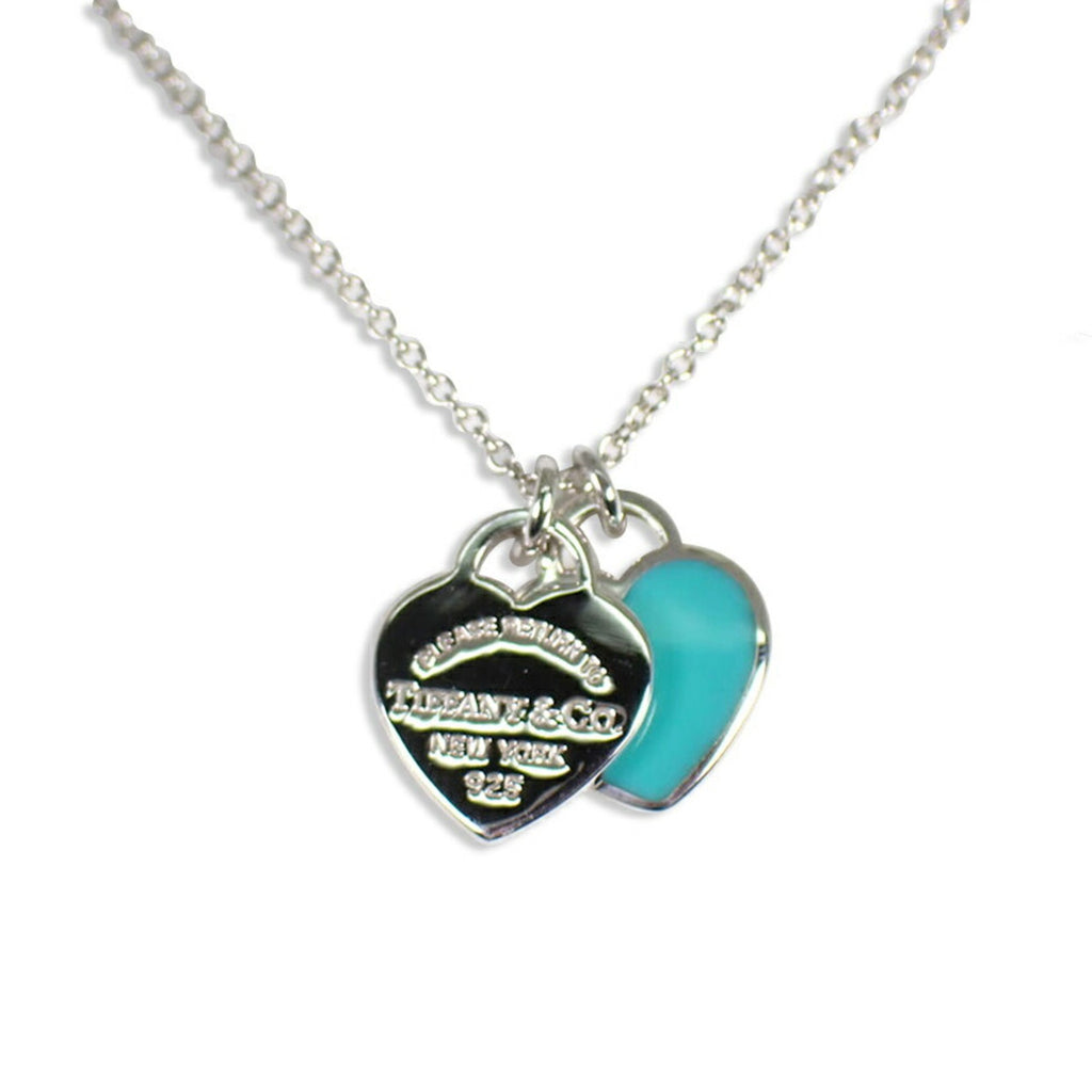 Preloved Tiffany & Co. Return to Tiffany Double Teal Heart Tag Pendant Necklace 1045255 072524 G