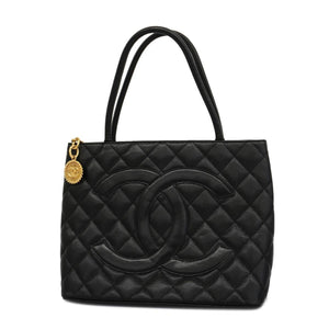 Preloved Chanel Black Quilted Caviar Leather Medallion Tote 3QM934R 071624 G