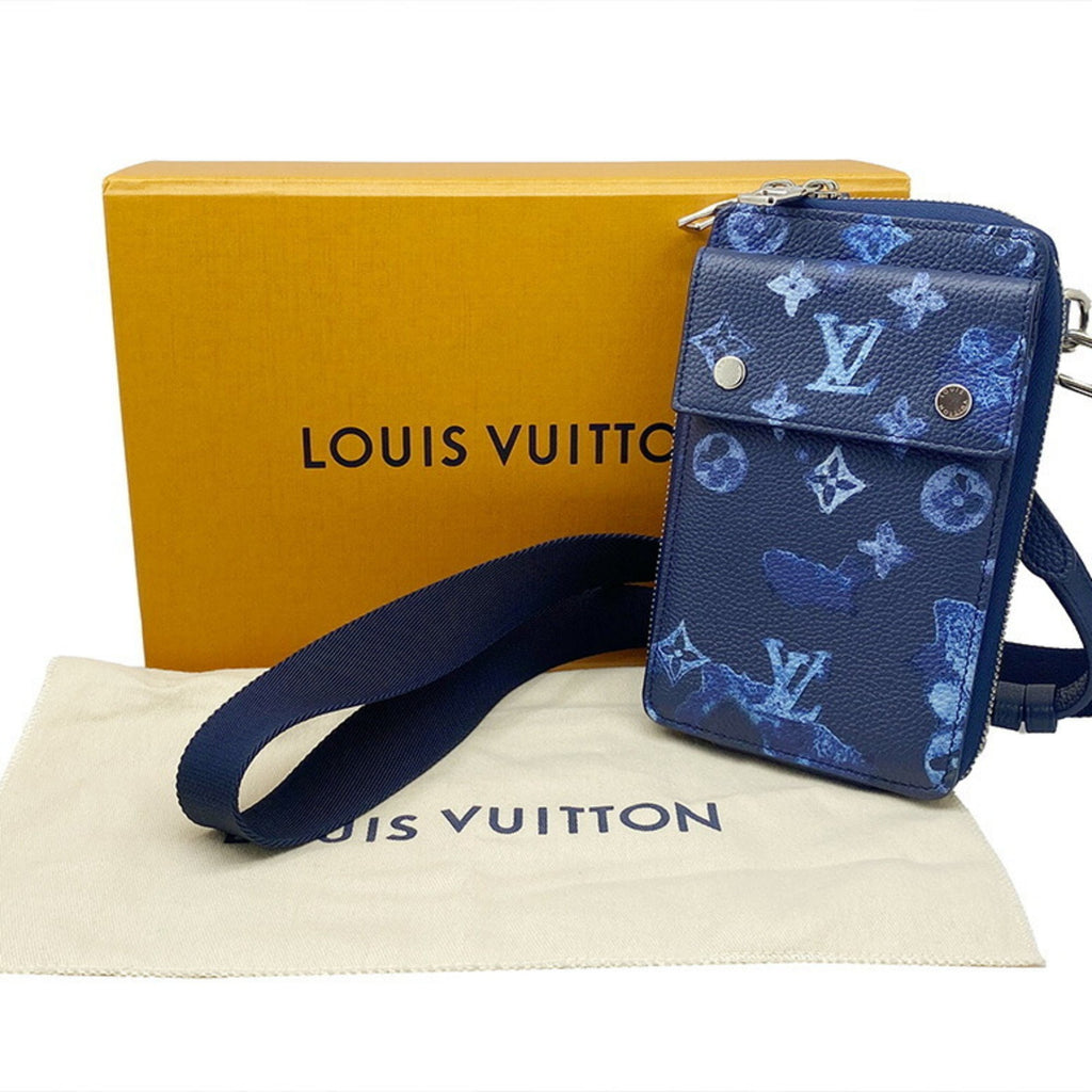 Preloved Louis Vuitton Blue Ink Monogram Watercolor Phone Pouch WTYJYCW 071024 G