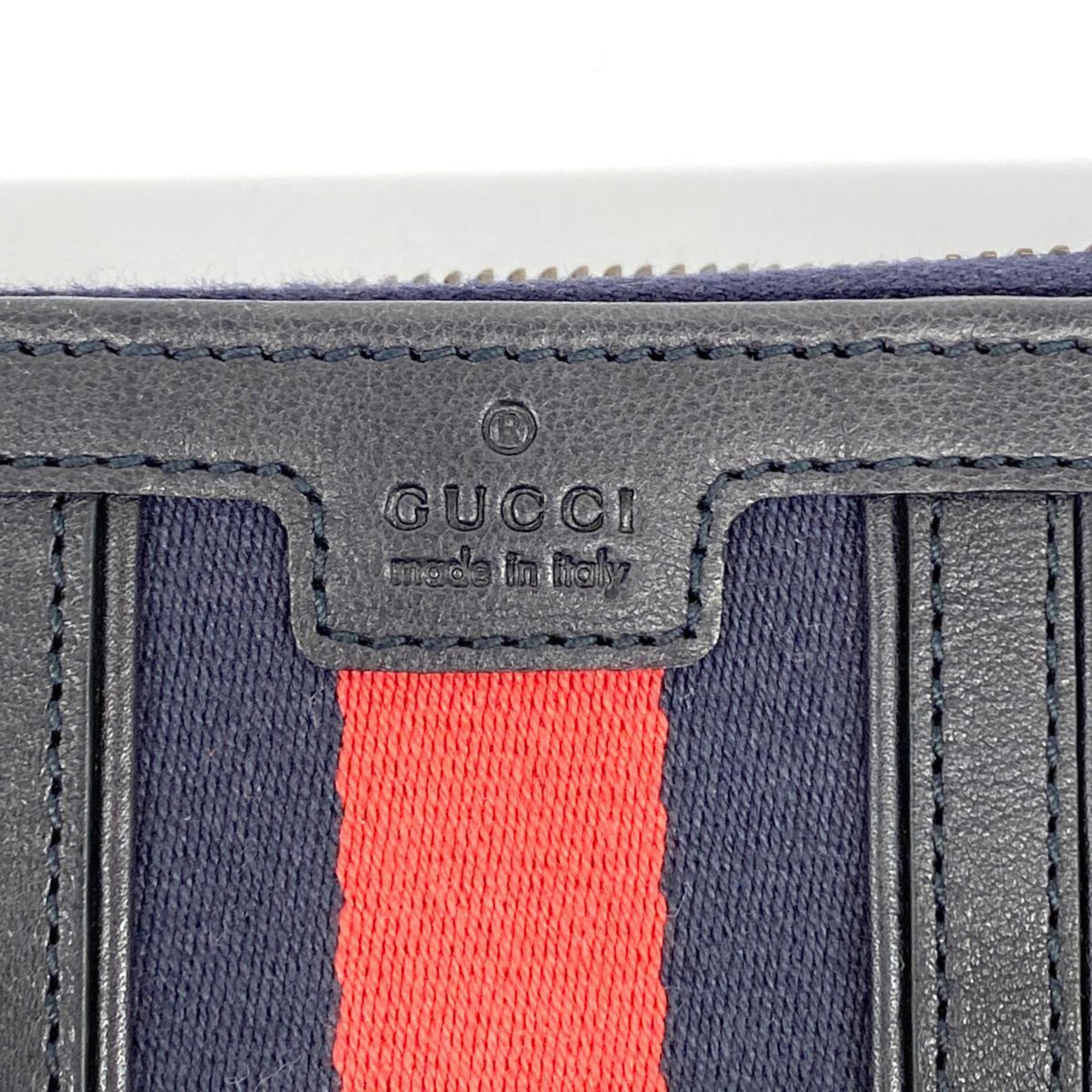 Preloved Gucci Bamboo Navy GG Canvas Zippy Wallet MG9TXQ4 070824 G