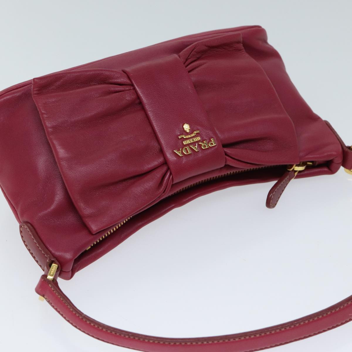 Preloved Prada Burgundy Leather Ribbon BJG763K 070324 G