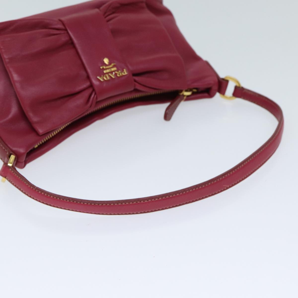 Preloved Prada Burgundy Leather Ribbon BJG763K 070324 G