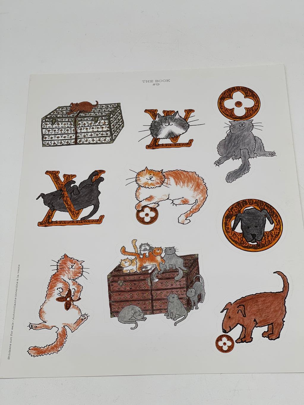 Preloved Louis Vuitton Cat Sticker Sheet. The Book #9 112624 H