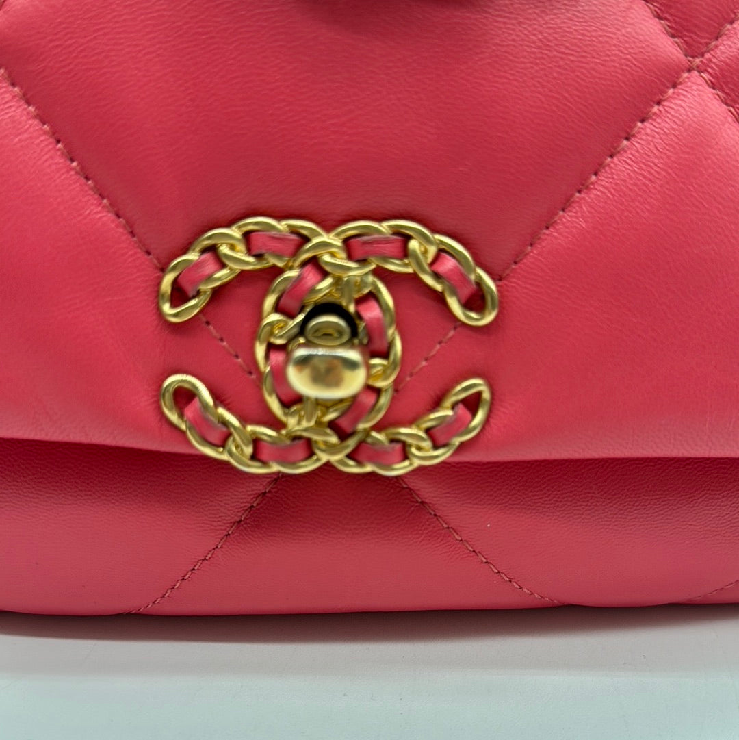 Chanel Tan Quilted Lambskin Medium Chanel 19 Bag, myGemma