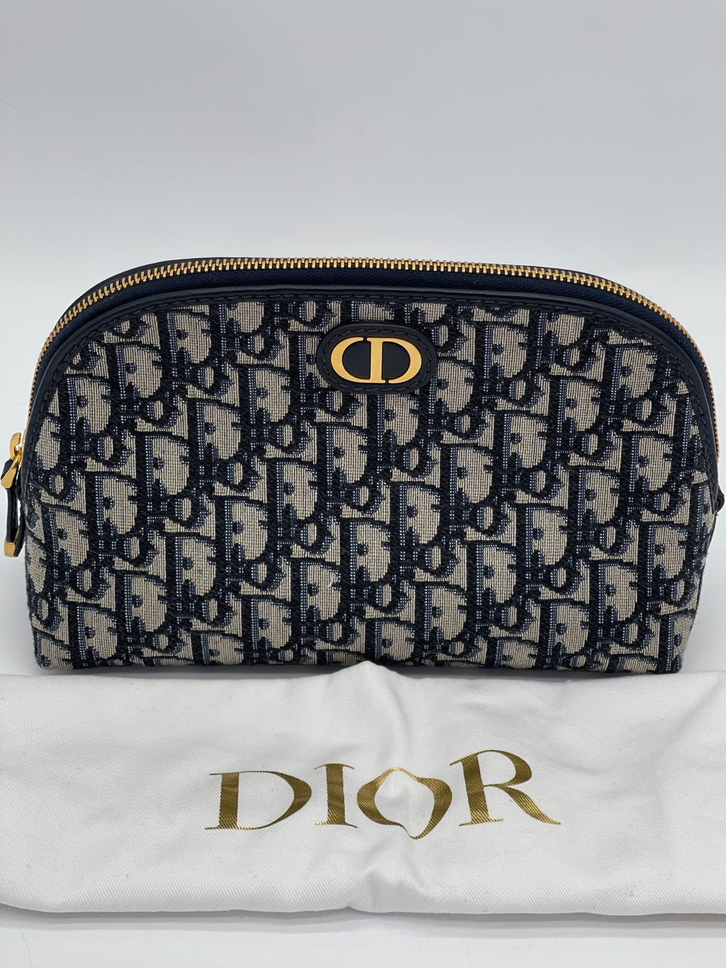 Preloved Christian Dior Blue Trotter Cosmetic Pouch 4QW9KB4 061624B