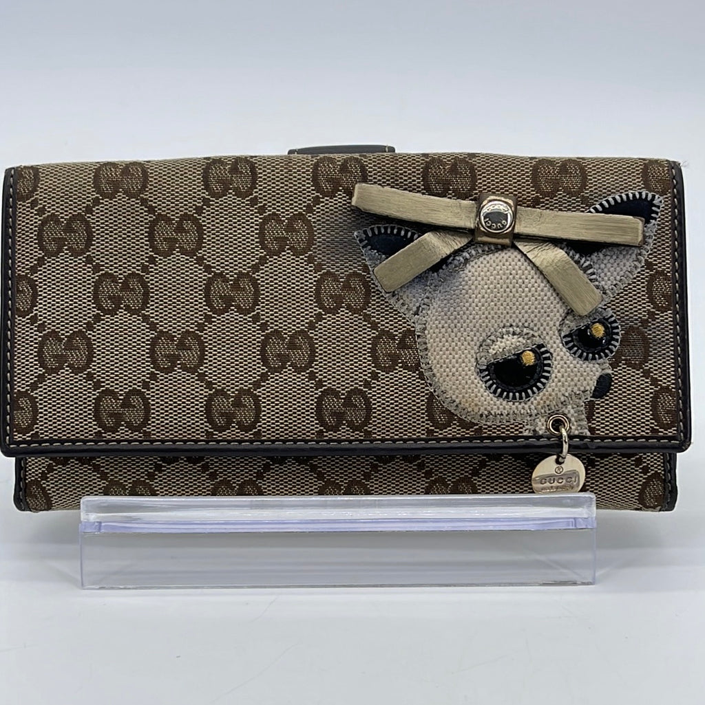 PRELOVED GUCCI Monogram Canvas Guccioli Brando Chihuahua Continental Wallet 969KRWV 030124 H