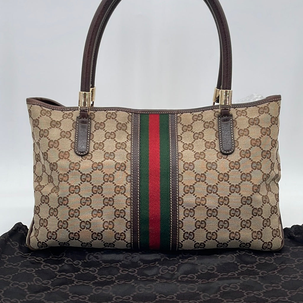 Preloved Gucci GG Canvas and Bown Leather Sukey Hand Bag 247902520981 –  KimmieBBags LLC