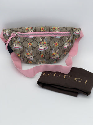 Preloved Gucci Children's GG Bunny Print Canvas Belt Waist Bag. 3B3DV49 081424 P