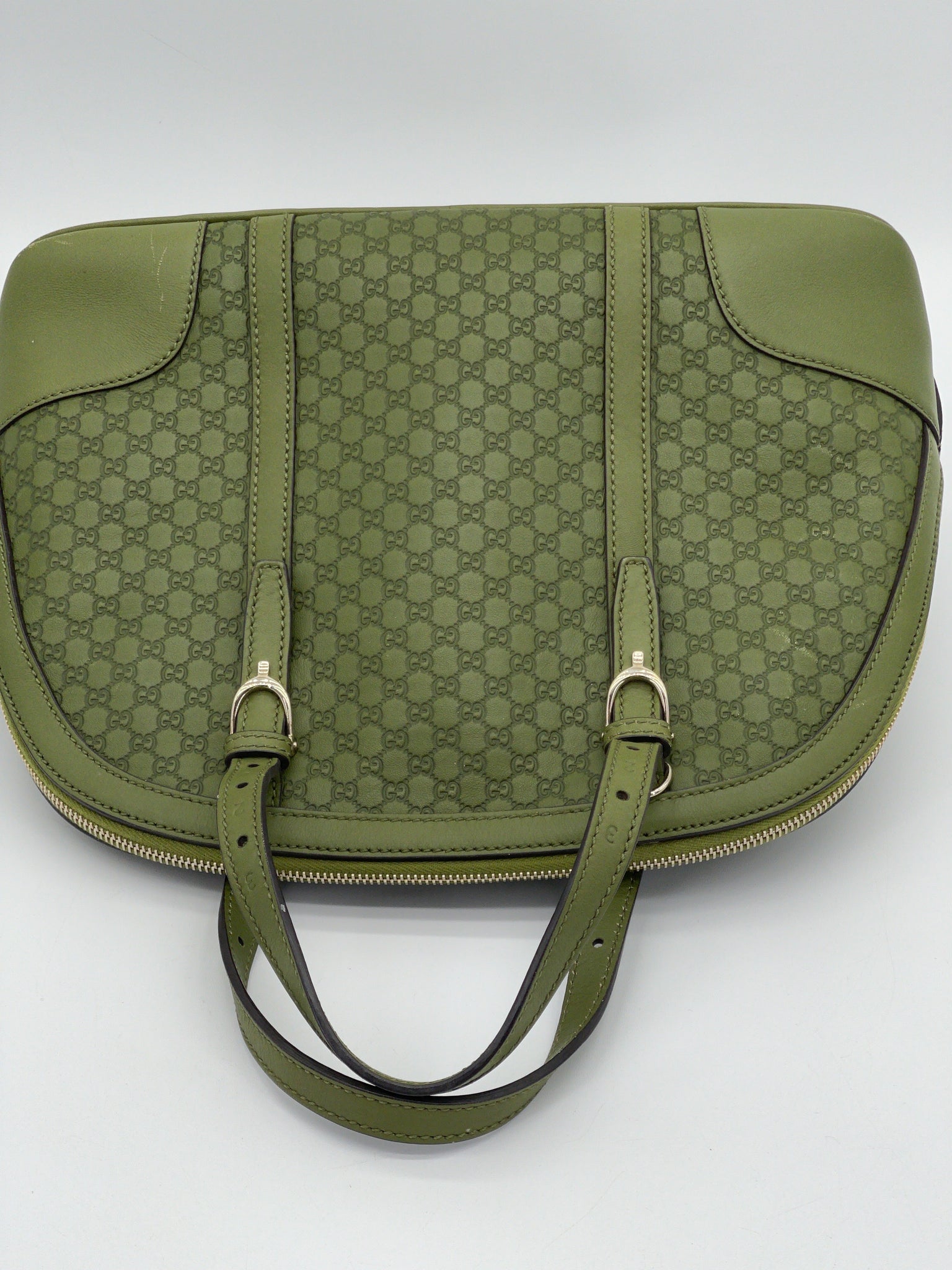 Preloved Gucci Microguccissima Green Leather Medium Dome Bag. 83HQ4X8 072924 P