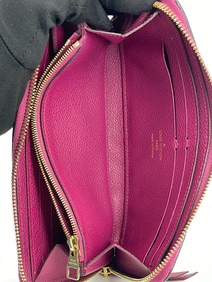 Louis Vuitton LV Monogram Empreinte Leather Clemence Wallet - Red