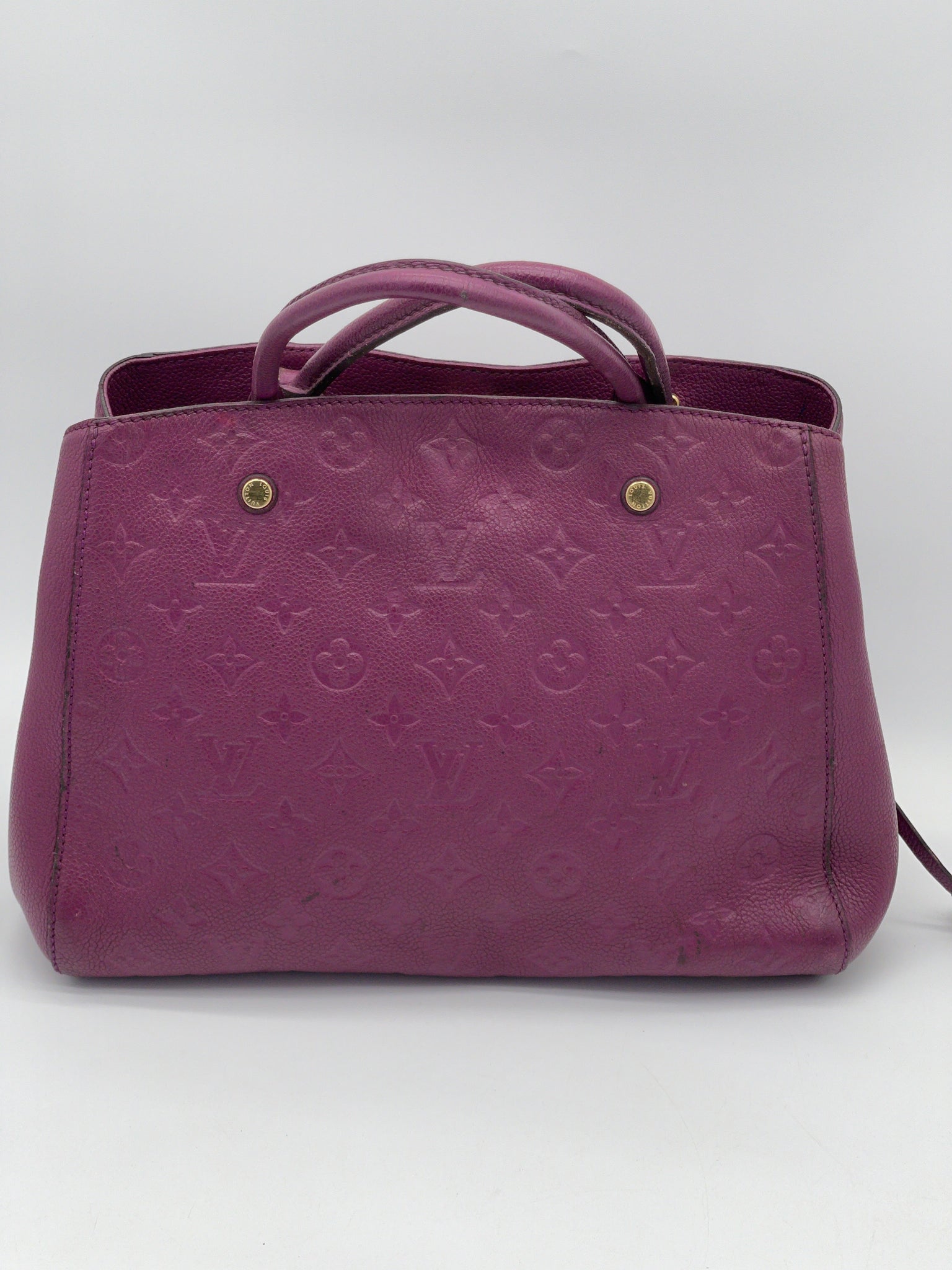 Preloved Louis Vuitton Purple Monogram Empreinte Montaigne MM Handbag. QG7XD9C 091124 P