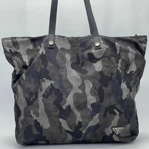 Preloved Blue Prada Camouflage Zip Tote 4Q3W7B4 041624 H