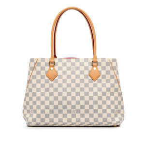 White Louis Vuitton Damier Azur Calvi Tote Bag