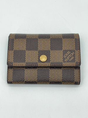 PRELOVED Louis Vuitton Damier Ebene Porte Monnaie Plat Coin Card Wallet J9MTHY9 061124 H