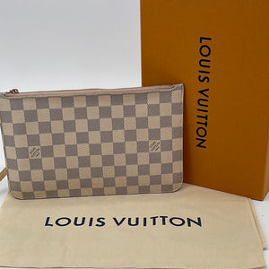 Louis Vuitton Damier Azur Neverfull Clutch Bag