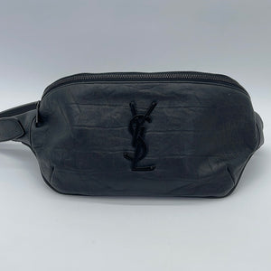 Saint Laurent Monogram Key Pouch In Crocodile Embossed Leather in