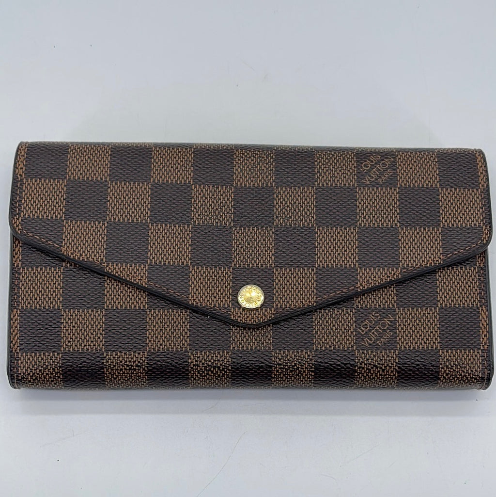 PRELOVED Louis Vuitton Damier Ebene Portefeuille Sarah Long Wallet Q72TWMB 040924 P