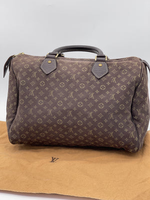 PRELOVED Louis Vuitton Brown Min Lin Monogram Speedy 30 Bag VCWQ7XK 092724 P