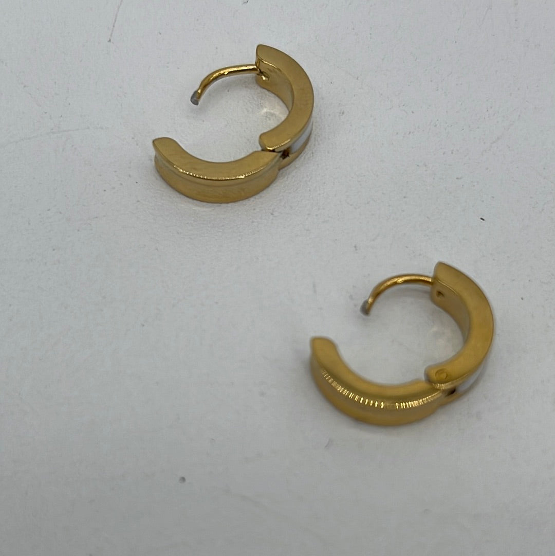 NEW Stainless Steel 18K Gold Plated Gold Circle Earrings 041924