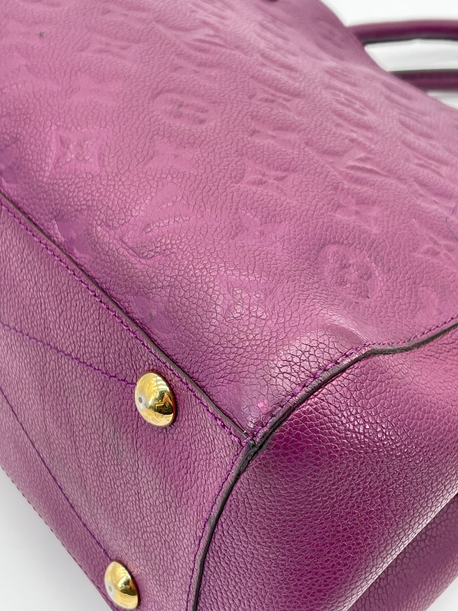 Preloved Louis Vuitton Purple Monogram Empreinte Montaigne MM Handbag. QG7XD9C 091124 P