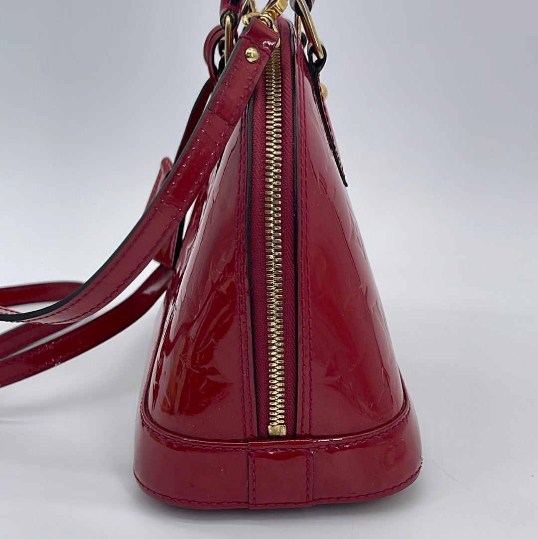Louis Vuitton Monogram Vernis Alma BB Hand Bag Rose Ballerine