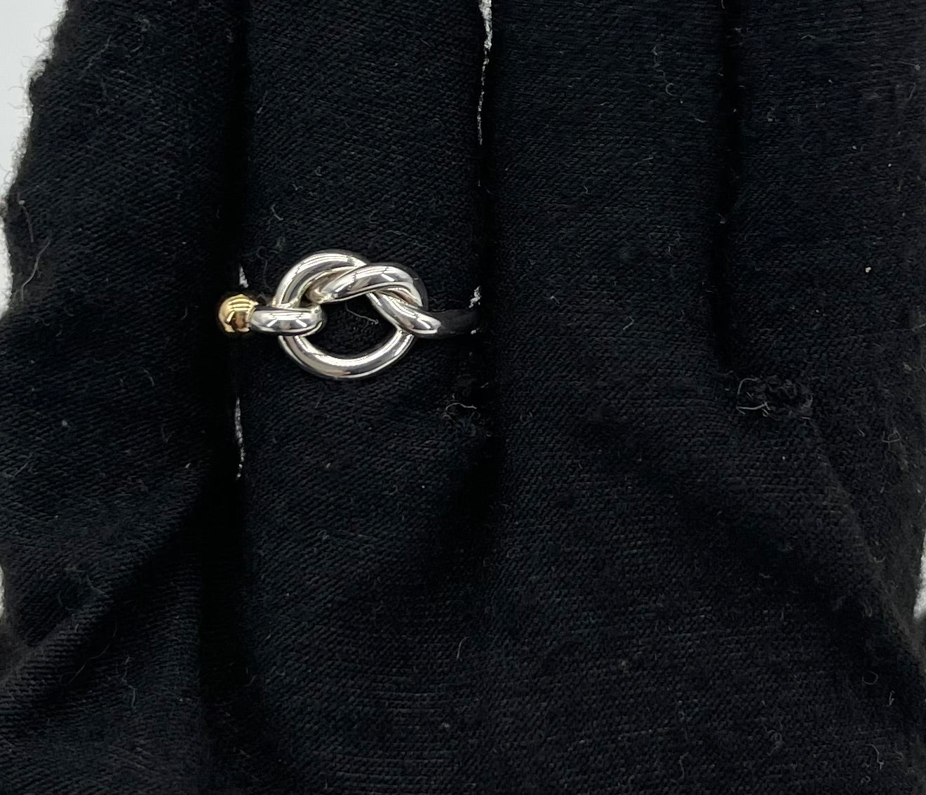 Preloved Tiffany and Company Silver and Gold Love Knot Ring 925 080924 H