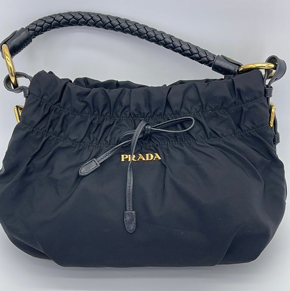 Preloved Prada Black Quilted Impuntu Tessuto Crossbody Bag 197B 092623