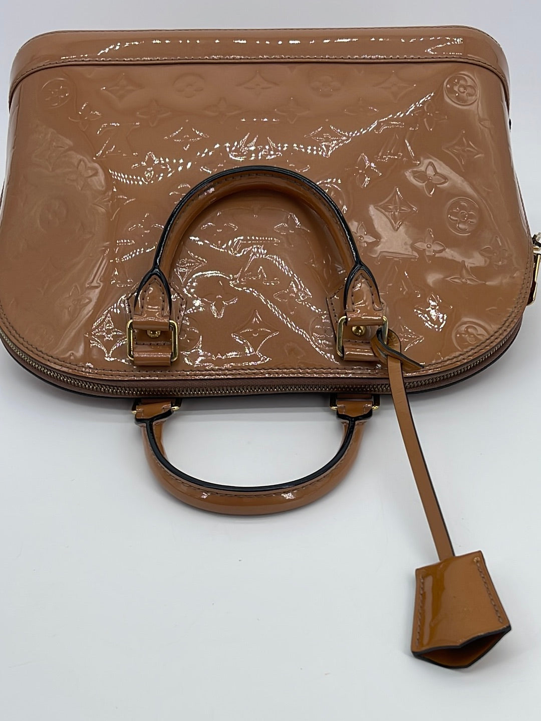 PRELOVED Louis Vuitton Tan Monogram Vernis Alma PM Handbag FL0183 0918 –  KimmieBBags LLC