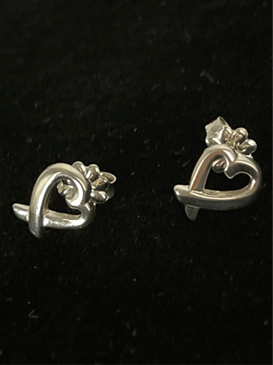 Preloved Tiffany & Co. Sterling Silver Loving Heart Earrings 925. 081224 H